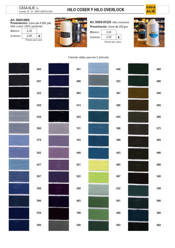 Hilo económico de coser en poliéster – Cono XL | Color Granate 146 - Imagen 3